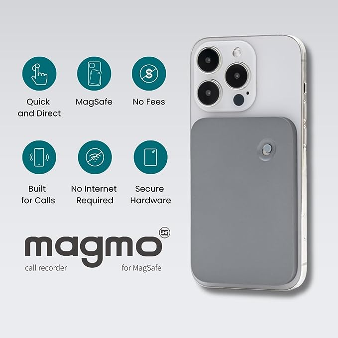 Magmo Magnetic Snap-on Call Recorder for iPhone Space Gray