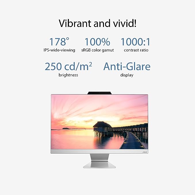 Asus All in One 23.8" FHD Display | Core i7 | 16GB | 512GB SSD | Windows 11 Home | White