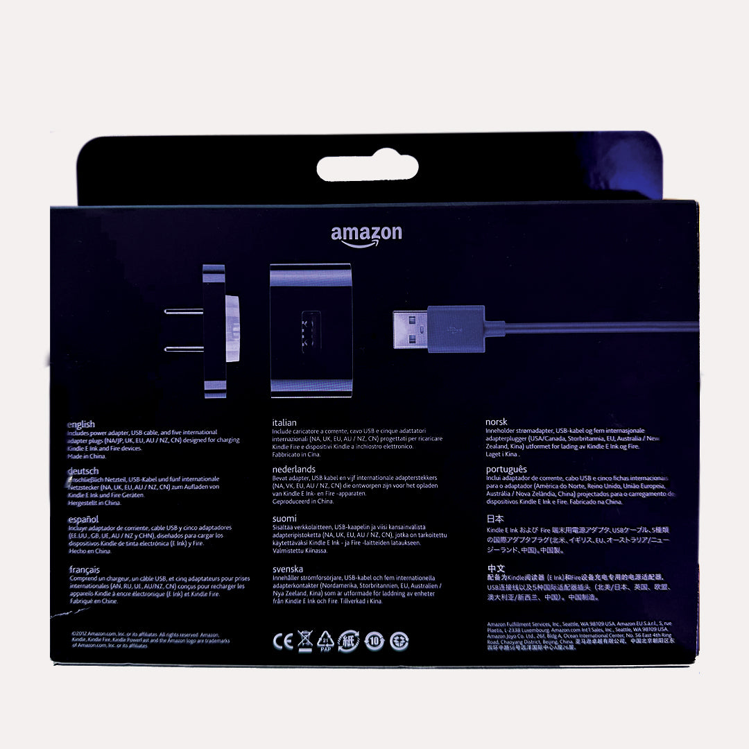 Amazon Kindle International Charging Kit | Five International Adapter Plug (NA/JP, UK, EU, AU/NZ, CN) | Includes USB Cable