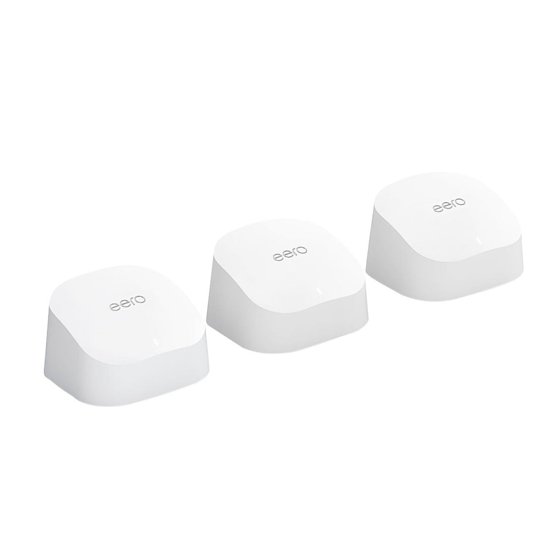 Amazon Eero Dual-Band Mesh Wi-Fi 6 Router & 2 Extenders | Pack of 3