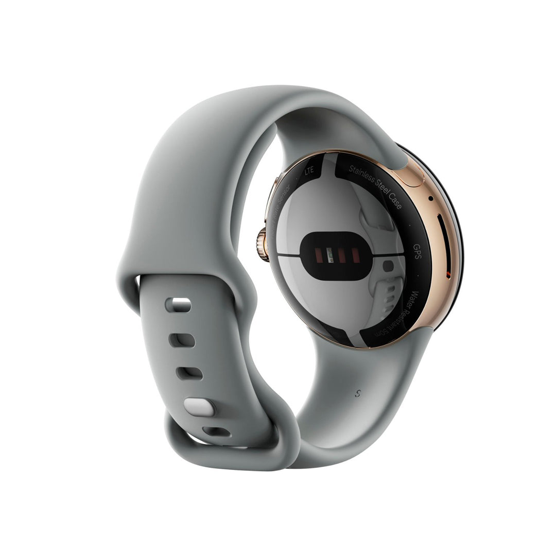 Google Pixel Watch | Stainless Steel Smartwatch | 41mm | Active Band Wifi/BT | Gold/ Hazel