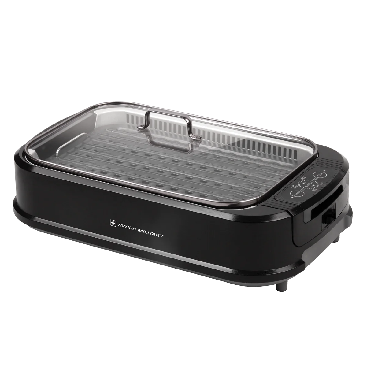 Swiss Military Smokeless Grill with Glass Lid