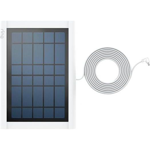 Ring | Solar Panel for Spotlight Cam Battery and Stick Up Cam | Multi-position Mounting Arm | 4m Cable with Weatherproof Barrel Connector | White