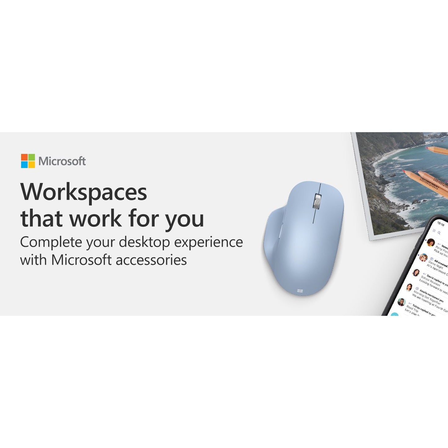 Microsoft Bluetooth Ergonomic Mouse | Pastel Blue