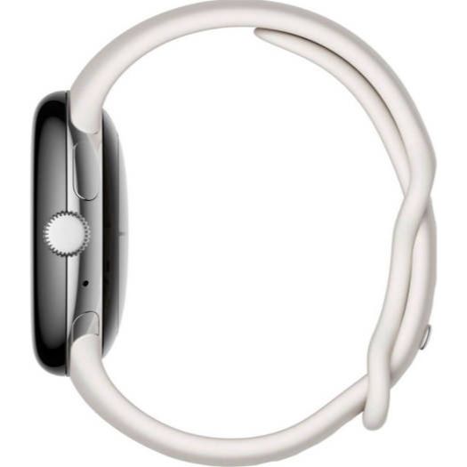 Google Pixel Watch Silver Stainless Steel Smartwatch 41mm With Chalk Active Band WiFi/BT - Silver/Chalk