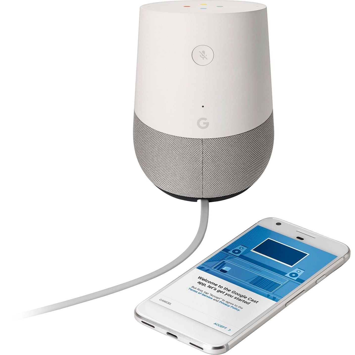 Google Home Smart Speaker | With Google Assistant | Slate Gray/ White