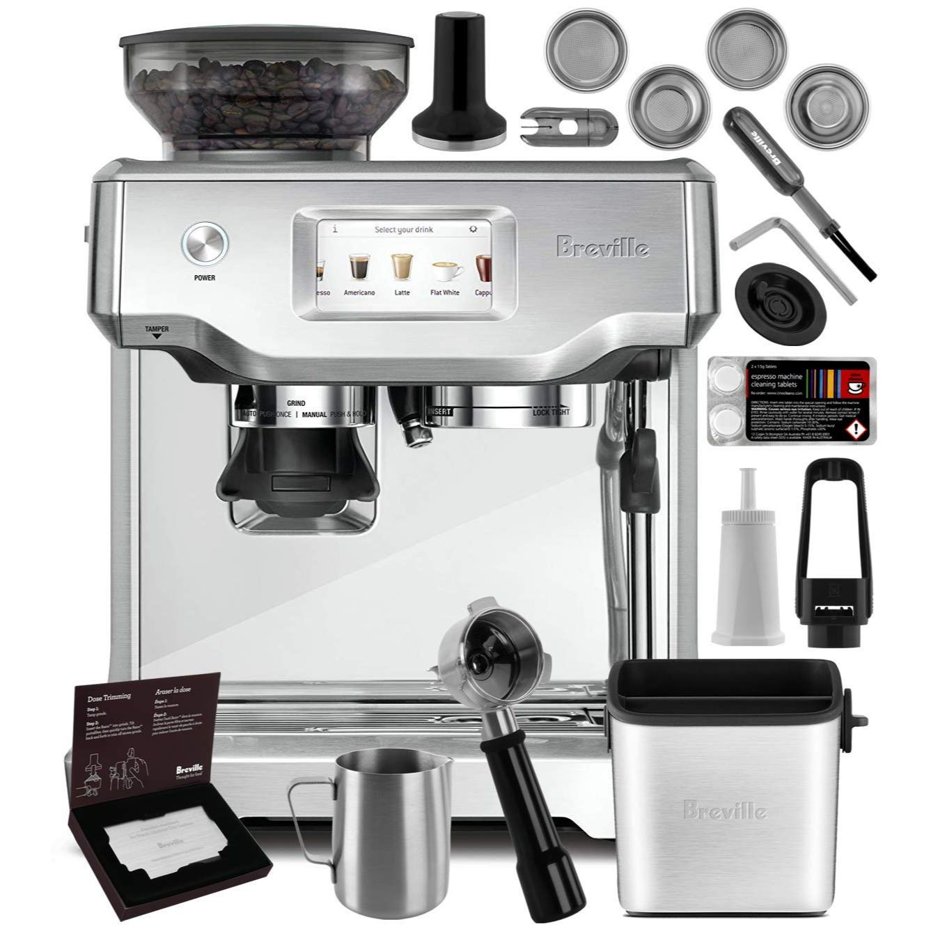 Breville | Barista Touch | Beans Espresso Machine | Silver | BES880BSS