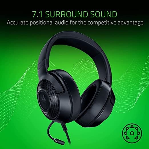 Razer Kraken x Lite Ultralight Gaming Headset | Bendable Cardioid Microphone | Black