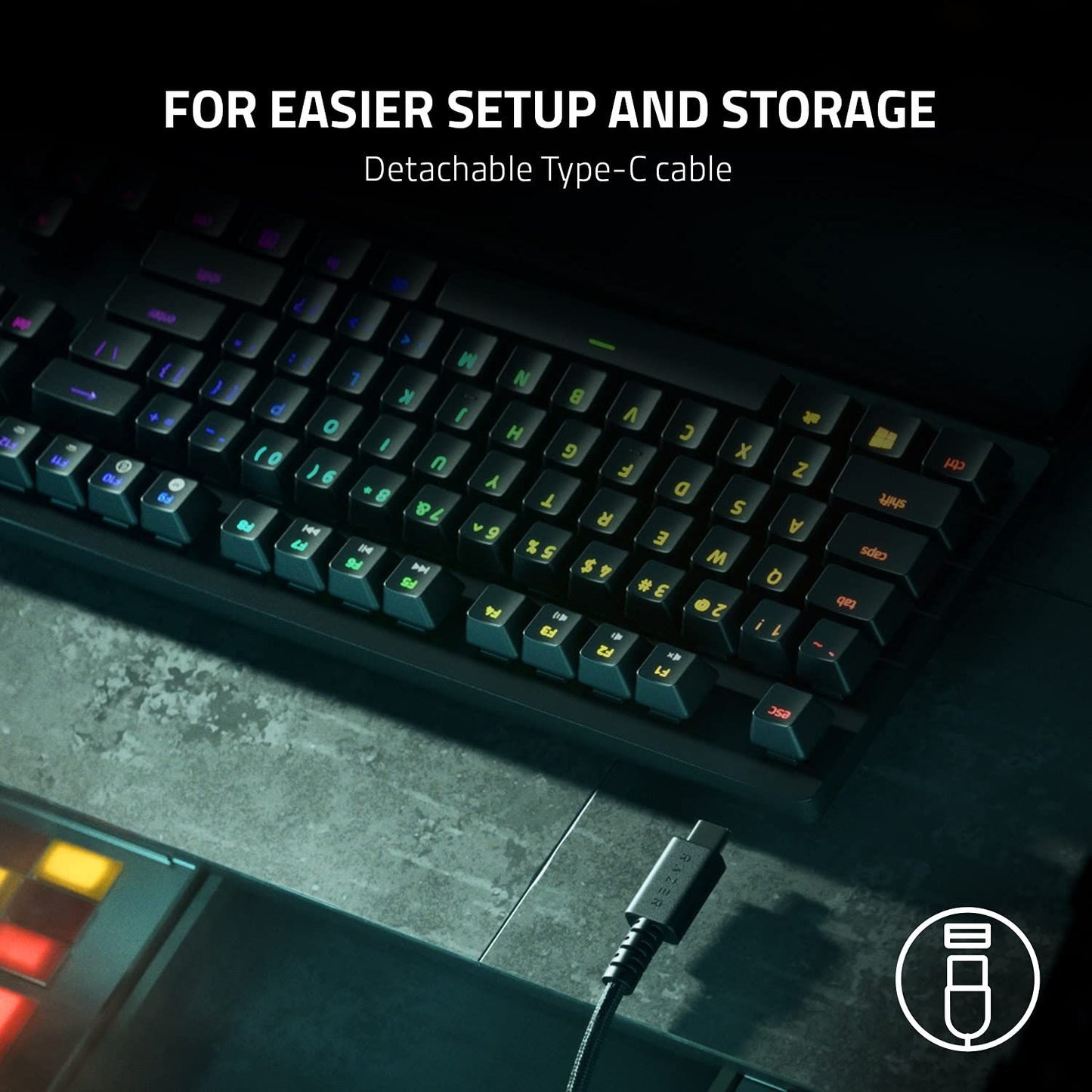 Razer Huntsman V2 Tenkeyless Gaming Keyboad | Clicky Purple