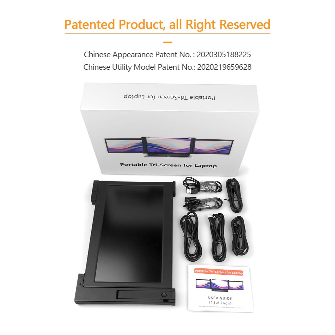 Xcess 11.9” Triple Portable Laptop Screen Extender | FHD 1080P IPS