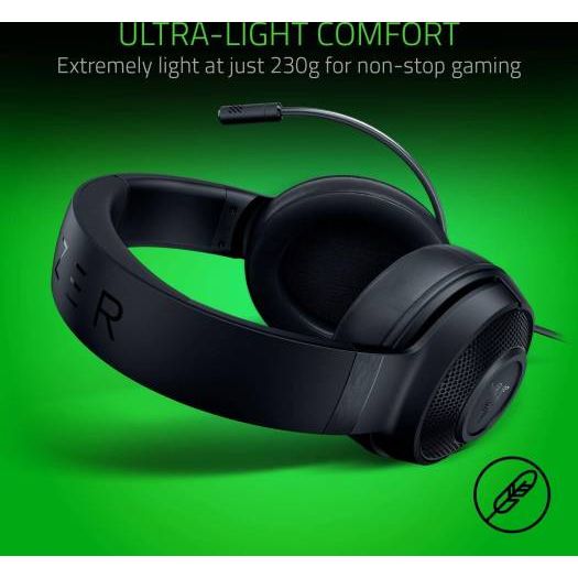 Razer Kraken x Lite Ultralight Gaming Headset | Bendable Cardioid Microphone | Black