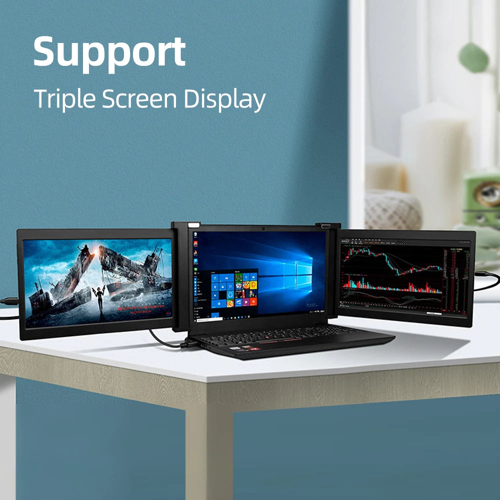 Xcess 15" Triple Portable Laptop Screen Extender | FHD 1080P IPS