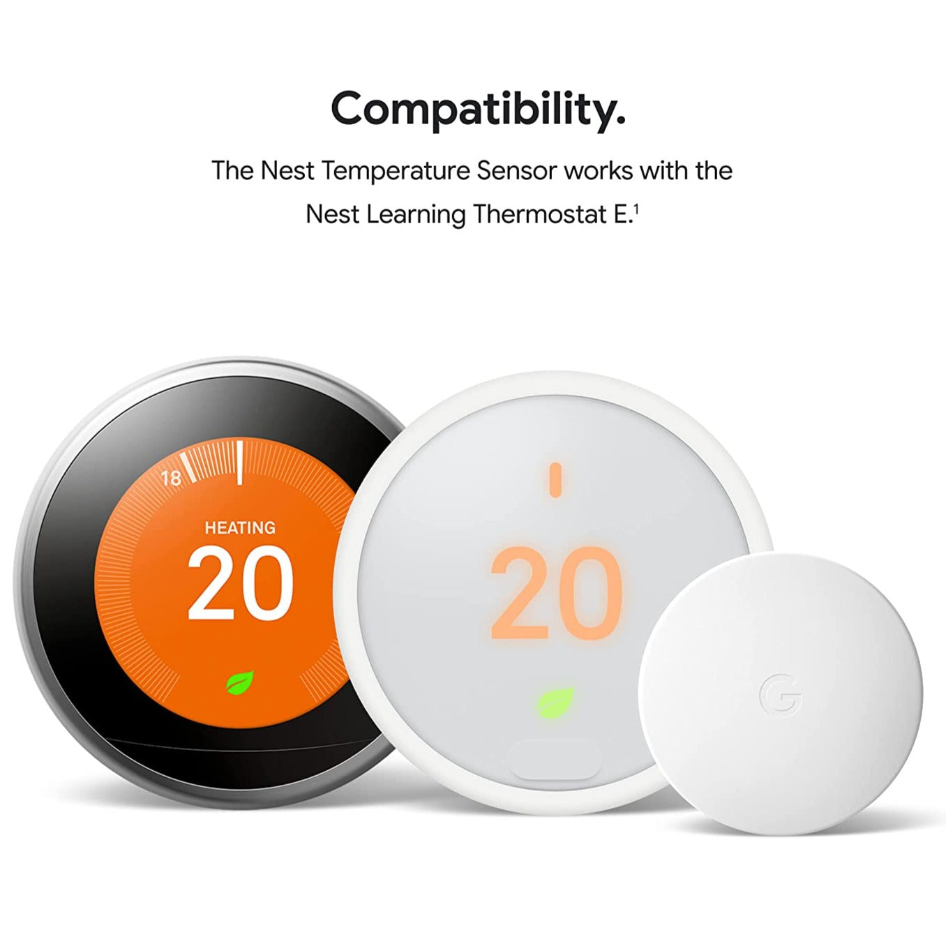 Google Nest Smart Home Temperature Sensor | T5000SF | White