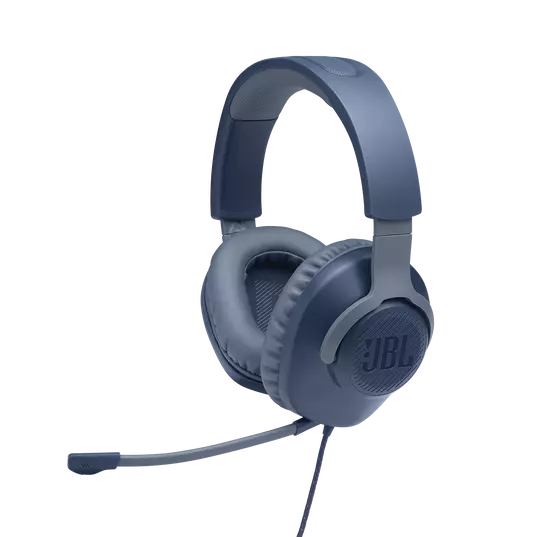 JBL Quantum 100 | Wired Over-Ear Gaming Headset | Flip-up Mic | Blue