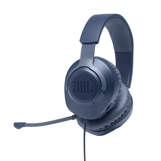 JBL Quantum 100 | Wired Over-Ear Gaming Headset | Flip-up Mic | Blue