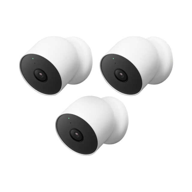 Google Nest Cam (Outdoor or Indoor, Battery)-3 Pack