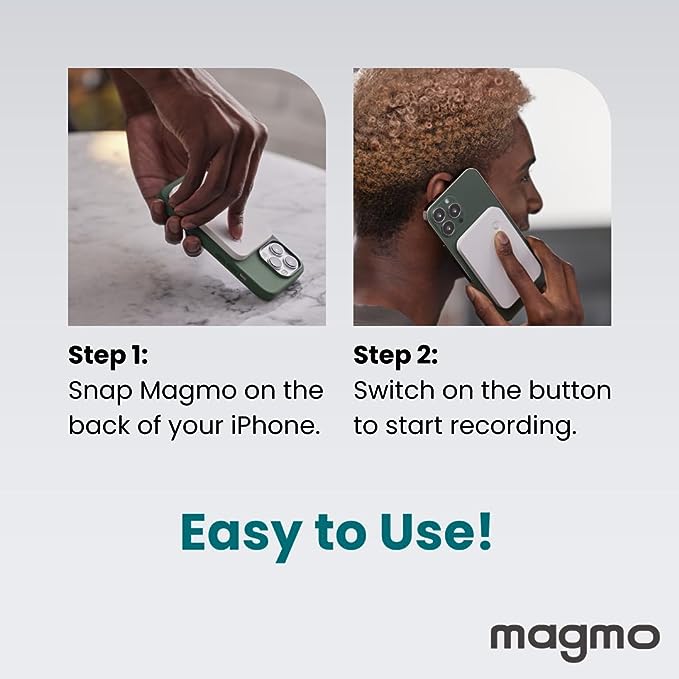 Magmo Magnetic Snap-on Call Recorder for iPhone Space Gray