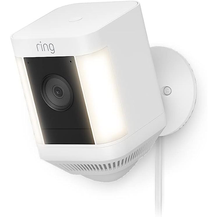 Ring Spotlight Cam Plus Plug-In | White | Outdoor Security Camera | 1080p HD Video