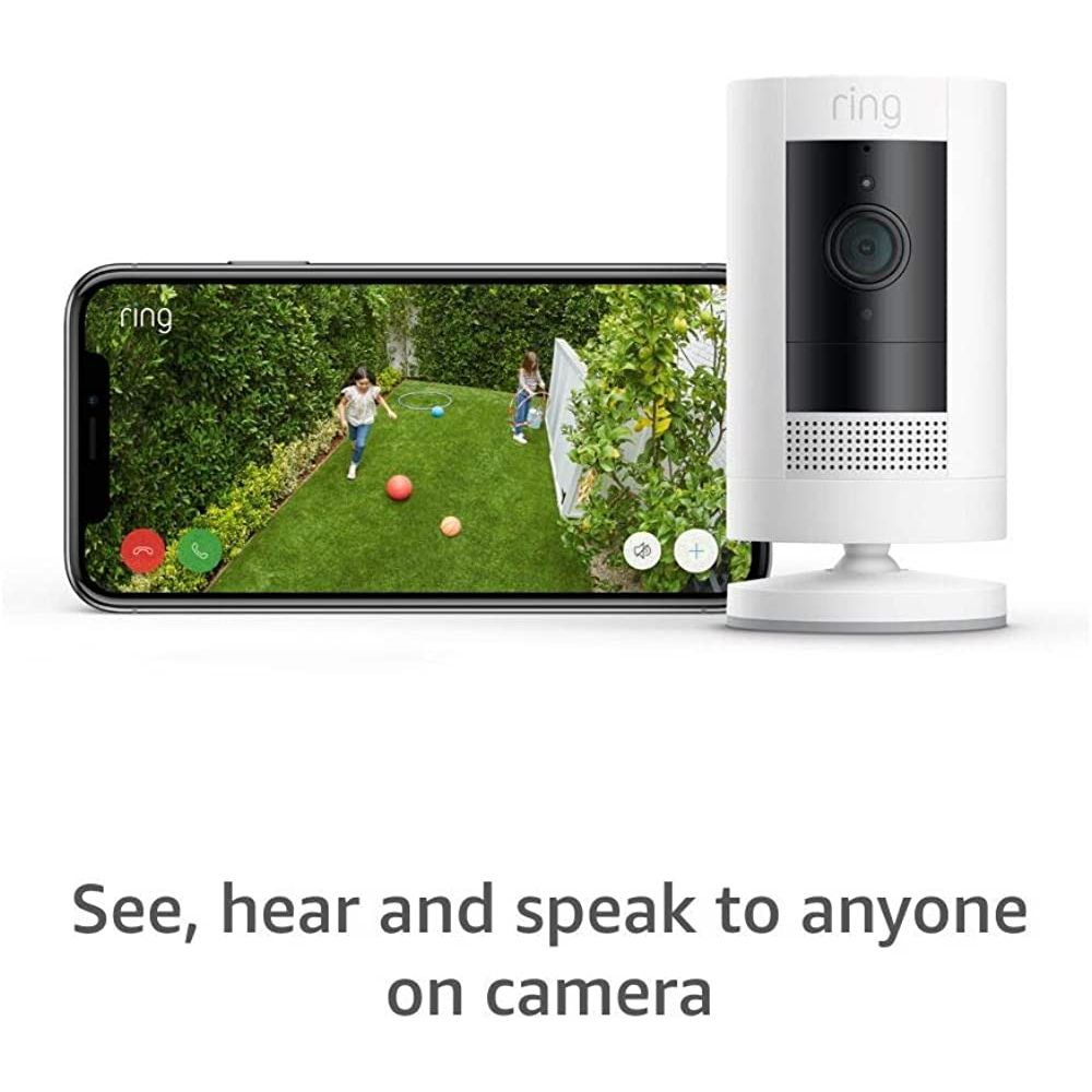 Ring Stick Up Security Cam | Battery Powered | White