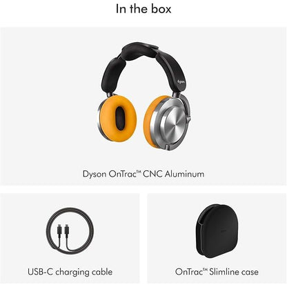 Dyson OnTrac Headphones | Frequency Response from 6Hz to 21kHz | Up to 55 Hours of Battery Life | Active Noise Cancellation | Customizable Outer Caps and Ear Cushions | CNC Aluminium