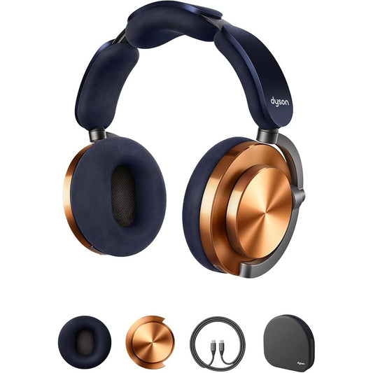 Dyson OnTrac Headphones | Frequency Response from 6Hz to 21kHz | Up to 55 Hours of Battery Life | Active Noise Cancellation | Customizable Outer Caps and Ear Cushions | CNC Copper