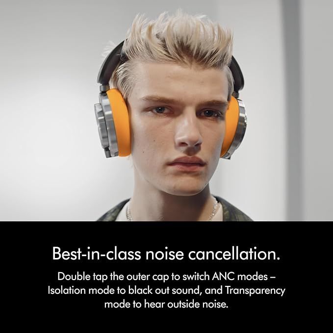 Dyson OnTrac Headphones | Frequency Response from 6Hz to 21kHz | Up to 55 Hours of Battery Life | Active Noise Cancellation | Customizable Outer Caps and Ear Cushions | CNC Aluminium