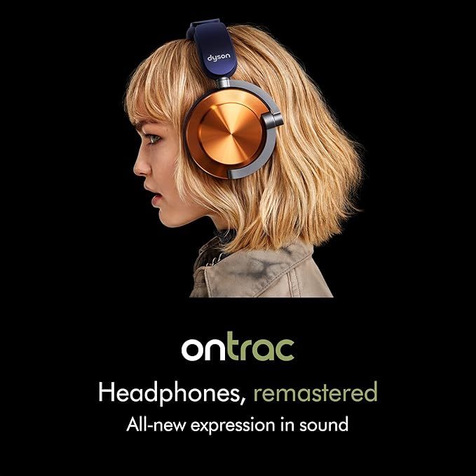 Dyson OnTrac Headphones | Frequency Response from 6Hz to 21kHz | Up to 55 Hours of Battery Life | Active Noise Cancellation | Customizable Outer Caps and Ear Cushions | CNC Copper