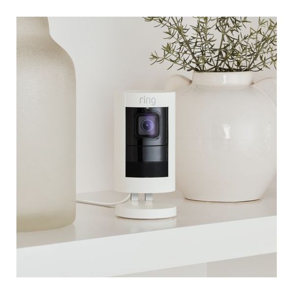 Ring Stick Up Security Cam | Wired Plug-in | White