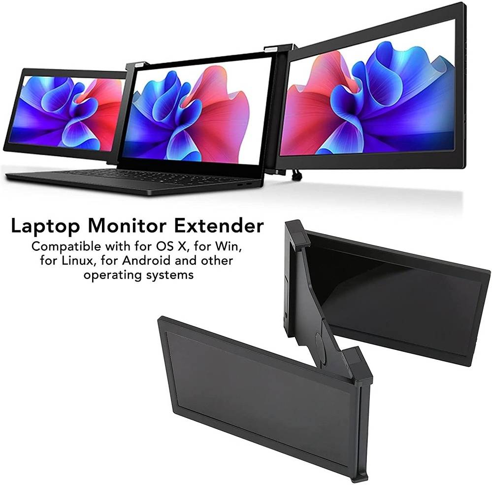 Xcess 13.3” Triple Portable Laptop Screen Extender | FHD 1080P IPS