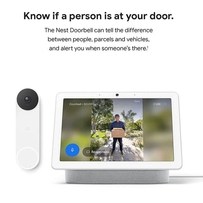 Google Nest Doorbell | Battery | Smart Wireless Video Security Doorbell Camera | Snow