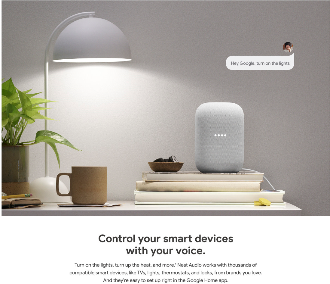 Google Nest Audio Smart Speaker | With Google Assistant | Chalk